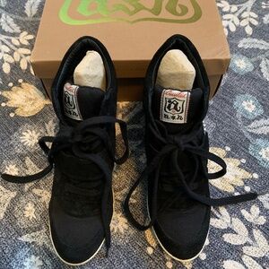 ASH Black Suede Wedge Sneakers